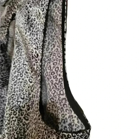 S C Collection Black & Silver Silky  Scoop Blouse Top with Self Ties sz L - Picture 4 of 10